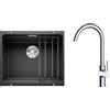 Blanco Set lavello in granito Blanco Etagon 500-U 525887, rubinetto da cucina Oltens Skafta 35206100