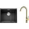 Blanco Set lavello in granito Blanco Etagon 500-U 525887, rubinetto da cucina Oltens Skafta 35206800