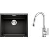 Blanco Set lavello in granito Blanco Subline 500-U 525995, rubinetto da cucina Oltens Lista 35202100