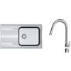Franke Set lavello in acciaio Franke Smart 101.0356.723, rubinetto da cucina Oltens Litla 35204100