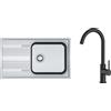 Franke Set lavello in acciaio Franke Smart 101.0356.723, rubinetto da cucina Oltens Skafta 35206300