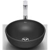Roca Optica lavabo 35.2x35.2 cm rotonda da appoggio nero A327C12080