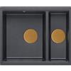 Quadron Logan lavello graniteq 55x46 cm nero-grigio/grafite/inox HCQL5646U8-C1_U
