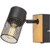 Rabalux Metta lampada da parete 1x14 W nero-legno 71151