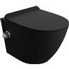 LaVita Salto vaso con sedile bidet sospeso senza brida nero 5900378334255