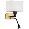 Argon Bill lampada da parete 2x15 W bianco-nero-ottone 1040