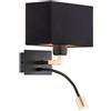 Argon Bill lampada da parete 2x15 W nero-ottone 1042