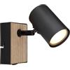 Globo Lighting Robby lampada da parete 1x35 W nero-legno 57911-1BW