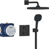Grohe Vitalio Comfort set doccia da incasso con termostato con soffione nero 348822430