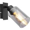 Globo Lighting Hadera lampada da parete 1x15 W nero-fumé 15465-1