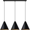 Emibig Rebel lampada sospesa 3x15 W nero-oro 1271/3