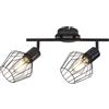 Rabalux Belano lampada da soffitto 2x40 W nero 3535