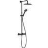 Tres Base Plus set doccia da incasso con termostato con soffione nero 21639302NM