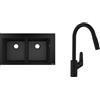 Hansgrohe Set lavello in granito Hansgrohe S 51 43316170, rubinetto da cucina Hansgrohe Focus 31815670