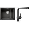 Blanco Set lavello in granito Blanco Etagon 500-U 525887, rubinetto da cucina Blanco Linus-S 525807