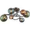 Globo Lighting Riha lampada sospesa 6x3.5 W verde-fumé-blu-grigio/cenere 56142-6D