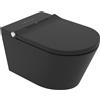 Major&Maker Black Pearl vaso con sedile bidet sospeso senza brida nero 4030F