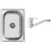 Kuchinox Set lavello in acciaio Kuchinox Mini SKM010T, rubinetto da cucina Kuchinox Pedro BQE060D