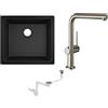 Hansgrohe Set rubinetto da cucina Hansgrohe Talis M54 72809800, lavello in granito Hansgrohe S 51 43431170, 43921800