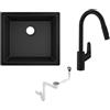 Hansgrohe Set rubinetto da cucina Hansgrohe Focus 31815670, lavello in granito Hansgrohe S 51 43431170, 43927000