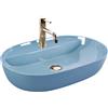 Rea Aura lavabo 60.5x40.5 cm ovale da appoggio blu REA-U6618