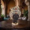 Ceramiche di Caltagirone Sofia Testa Tuareg h 16 cm, Madreperla Antichizzato | Ceramica Caltagirone - 15 cm / Madreperla Oro e Lustri / Uomo (Moro Viso Opaco)