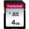 Transcend TS4GSDC300S Scheda di Memoria SDHC da 4 GB, Imballaggio Standard, 300S, Standard