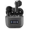 cellularline TONE Auricolari TWS Bluetooth A Capsula con ENC (Environmental Noise Cancelling), 4 Microfoni, Display LED, Total Play Time 20 Ore, Nero