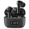 cellularline TONE Auricolari TWS Bluetooth In-Ear con ENC (Environmental Noise Cancelling), 4 Microfoni, Display LED, Total Play Time 20 Ore, Nero