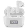 cellularline TONE Auricolari TWS Bluetooth In-Ear con ENC (Environmental Noise Cancelling), 4 Microfoni, Display LED, Total Play Time 20 Ore, Bianco