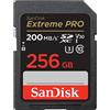 SanDisk Extreme PRO 256 GB scheda SDXC, SD Card Velocità fino a 200 MB/s, SanDisk QuickFlow Tecnologia, V30, UHS-I, Class 10, U3, software di recupero file RescuePro Deluxe