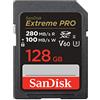 SanDisk Extreme PRO 128GB scheda SDXC, SD Card, V60, UHS-II, fino a 280 MB/s, 6K, 4K UHD, V60, UHS-II, Class 10, U3, software di recupero file RescuePro Deluxe