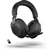 Jabra Evolve2 85 Wireless PC Headset with Charging Stand- Noise Cancelling UC Certified Stereo Headphones With Long-Lasting Battery, Tutte le piattaforme, Nero, Supporto incluso