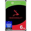 Seagate IronWolf 6TB, Unità disco interna, per NAS RAID, NAS, 3.5", SATA 6 GB/s, 7200 RPM, FFP, Data Rescue Service (ST6000VNZ06)