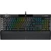 Corsair K100 RGB Tastiera gaming opto-meccanica (Interruttori OPX RGB, Retroilluminazione a LED RGB, Set di keycap in policarbonato, Poggiapolsi magnetico rimovibile in similpelle) Nero