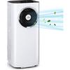 Klarstein - Climatizzatore portatile 5 in 1, ventilatore, deumidificatore, purificatore d'aria e modalità notturna, controllo tramite app, da appartamento, con tubo di scarico, 11.500 BTU, bianco