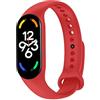 OcioDual Cinturino di Ricambio in Silicone, Rosso, Compatibile con Xiaomi Band 7 6 5, Compatibile con Amazfit Band 5, Bracciale in Gomma Morbida e Flessibile, Sport Band