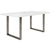 Forte TABLES Tavolo non allungabile, in legno derivato, bianco, gambe in metallo color acciaio, L x A x P: 160 x 74,7 x 90 cm