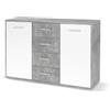 Forte ANTUZA Credenza 206 - Cassettiera con 4 cassetti e 3 ante in stile rustico, in legno, stile vintage, effetto cemento, 206,1 cm di larghezza x 86,3 cm di altezza x 41,6 cm di profondità