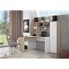 Forte ERIADU Scrivania moderna 170 180 - Scrivania spaziosa, per casa, ufficio, ufficio, in legno di quercia Sonoma, decorazione in legno/bianco, 173 cm di larghezza x 152 cm di altezza x 116 cm di
