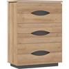 Forte INVERELL Credenza con 6 cassetti, in legno, rovere Riviera/grigio tungsteno uniforme, L x A x P: 81,4 x 108,2 x 41,8 cm
