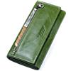 Contacts Portafoglio borsellino portafogli donna in vera pelle bifold con portamonete (Verde)