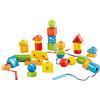 Hape Forme da Infilare - Gioco Educativo con Blocchi in Legno per Infilare, Impilare e Contare