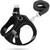 FIETODK Pettorina Cane Taglia Piccola,Pettorine Per Cani,Pettorina Per Cani Taglia Piccola,Pettorina Gatto(Nero,XS)