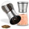 Windfromort 2 Set da Macina sale - Macina Pepe Manuale - Macinino Per Pepe - Macina Sale E Pepe, Acciaio Inox, Macina in Ceramica Regolabile, Perfetto per Cucina e Tavola