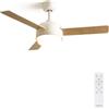 CREATE / WIND BALL DC/Ventilatore da soffitto pale legno naturale, con luce/silenzioso, potenza 40 W, Ø112 cm