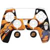 Konix Naruto Shippuden Custodia di protezione per controller DualSense di PS5 - Silicone - Supporti per pollici - Design Kurama/Kyûbi e Naruto - Nero