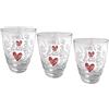 MAURY'S IL NUMERO UNO DEL RISPARMIO Maury's Set 3 Bicchieri Corazon Per Acqua Fantasia Cuori