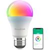 Broadlink Lampadina WiFi Intelligente E27, RGB con 16 Milioni di Colori, Dimmerabile, Compatibile con Alexa e Google Home, Controllo Remoto, Senza Hub Necessario, Scene e Routine, A60 10W 800lm