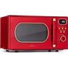 Klarstein Forno Microonde Vintage 800w, Combinato con Grill, 20 Litri con Piastra di Sbrinamento, Fornetto Smart con LED, Programmi Automatici, 5 Livelli di Potenza